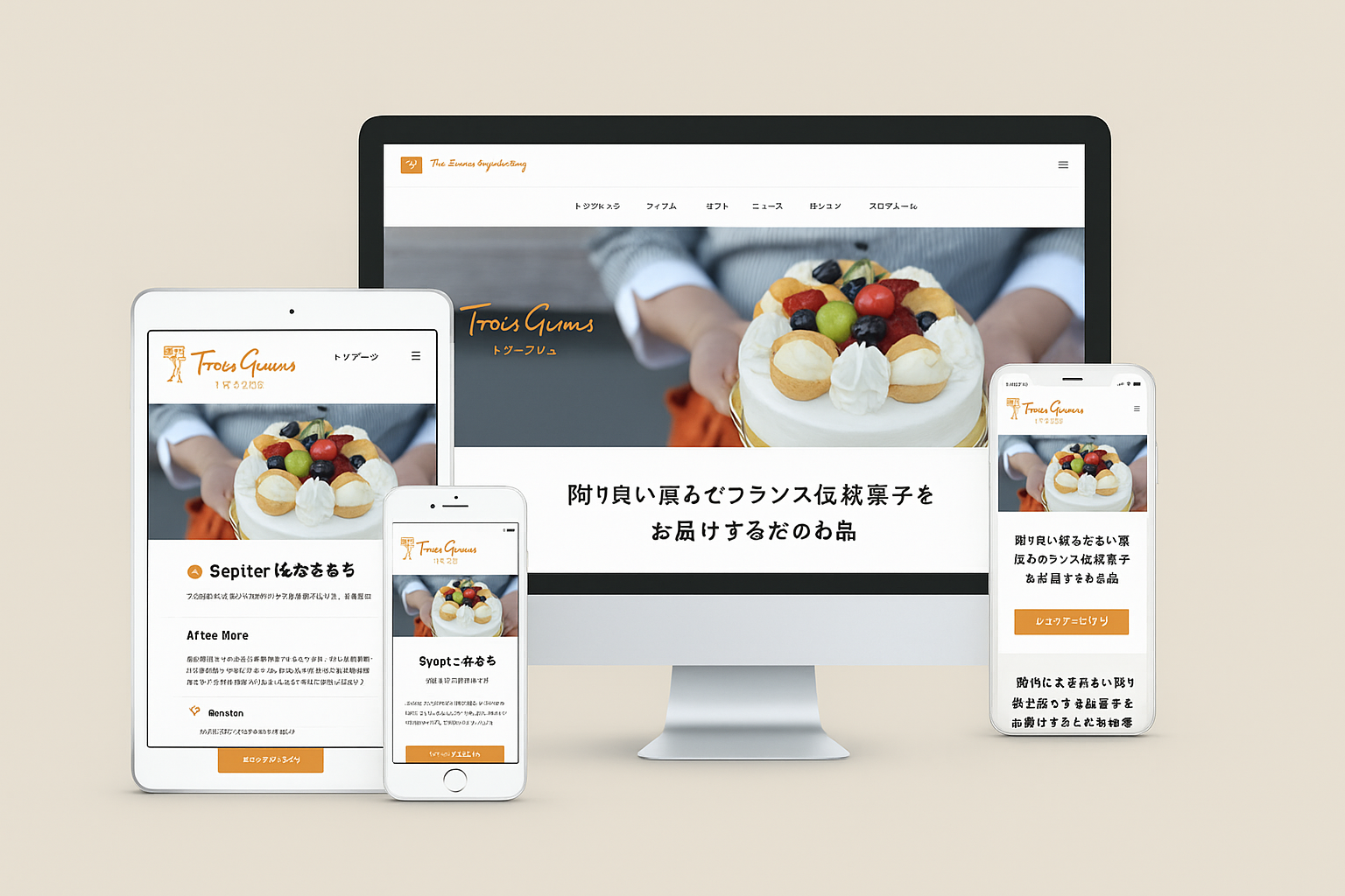 洋菓子店サイト（読みやすい情報設計と導線）